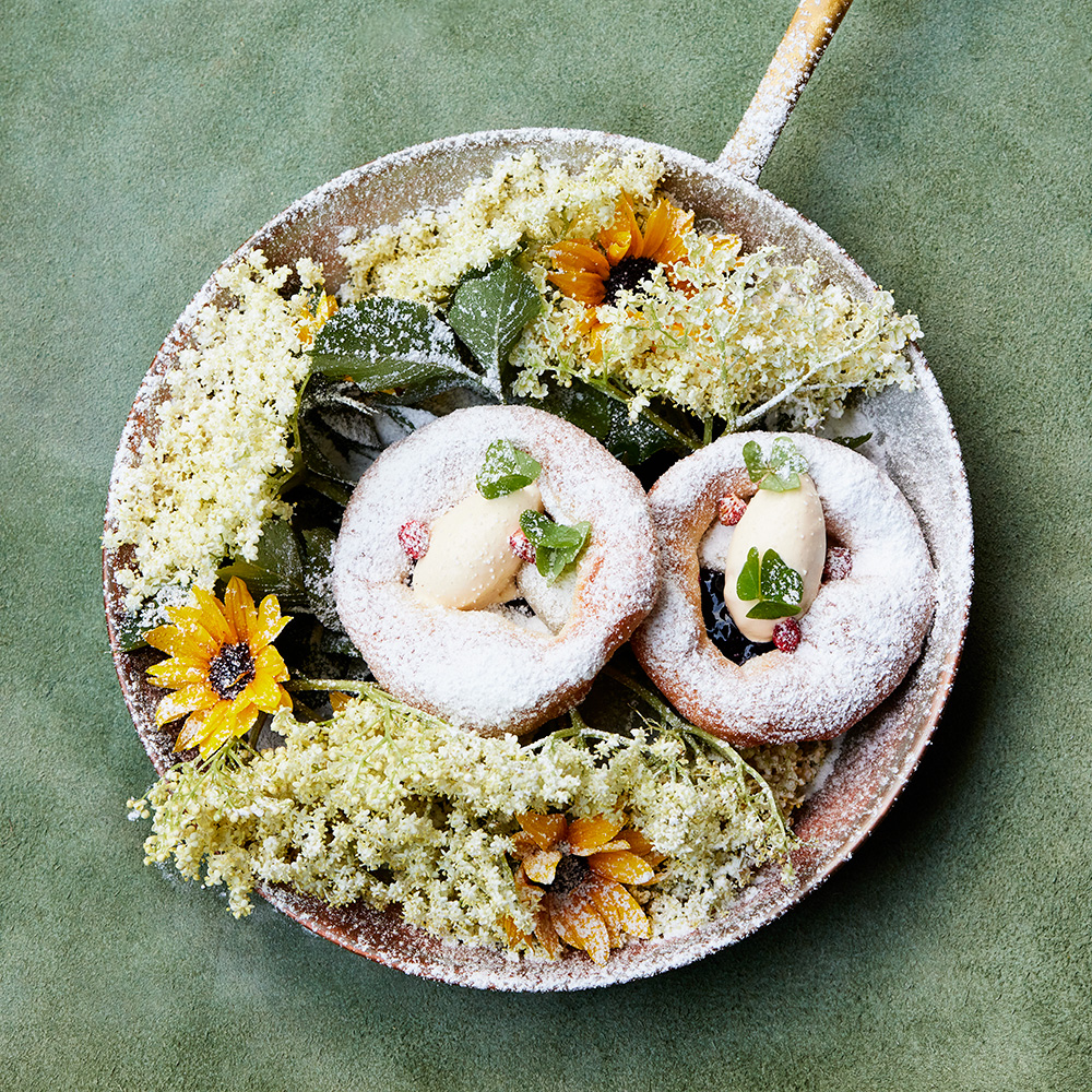 Bauernkrapfen im Überraschungs-Menü Speisekarte Rauchkuchl